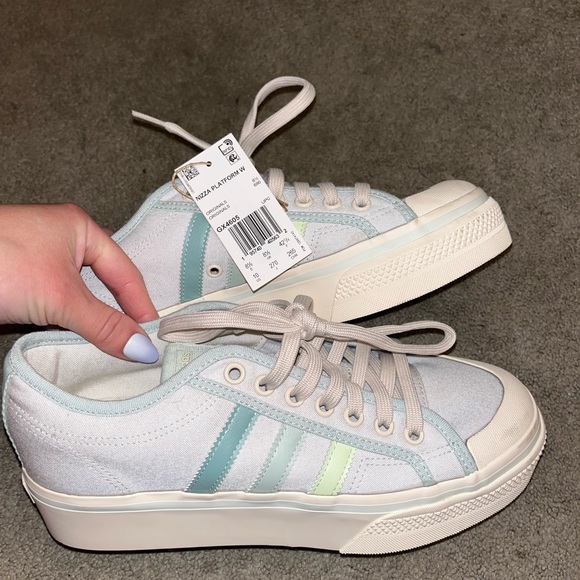 adidas Shoes - adidas Light Blue Platform Sneakers
